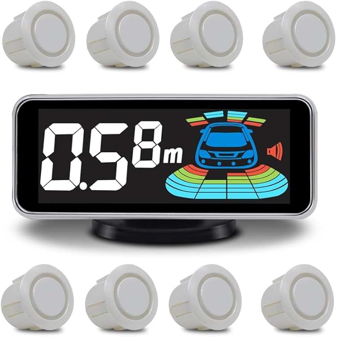 Backup Parktronic System Car Auto Vehicle Reverse with 8 Parking Sensors kit Distance Detection LCD Distance Display Sound Wa