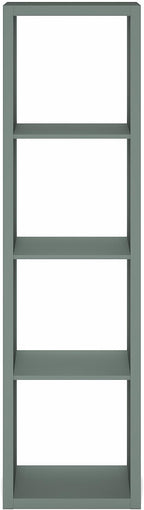 Furinno Cubicle Book Shelf, Vertical 4-Cube Bookshelf, Extra Thick Horizontally & Vertically Reversible Bookcase with Open Ba