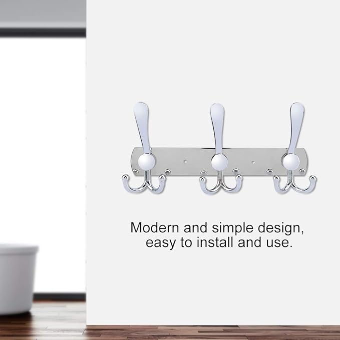Stainless Steel Wall Hooks for Clothes, Multifunctional Towel Hat Rack Organizer, Wall Mounted Coat Rack Durable Hangers for 