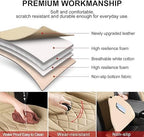Sanwom Front Car Seat Covers - Leather Seat Covers with Storage Pocket and Two Belt Pads, Anti-Slip Waterproof Universal Seat