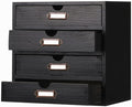 Wooden Storage Box Rustic Desktop Organizer with 4 Drawers Office Desk Accessories Shelf Small Craft Storage Containers Apoth