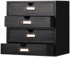 Wooden Storage Box Rustic Desktop Organizer with 4 Drawers Office Desk Accessories Shelf Small Craft Storage Containers Apoth
