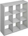 Furinno Simple Cube Storage Organizer, 9-Cube Display Shelf, Open Back Shelving Unit, Storage Shelves, Extra Thick Frame, for