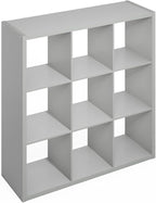 Furinno Simple Cube Storage Organizer, 9-Cube Display Shelf, Open Back Shelving Unit, Storage Shelves, Extra Thick Frame, for