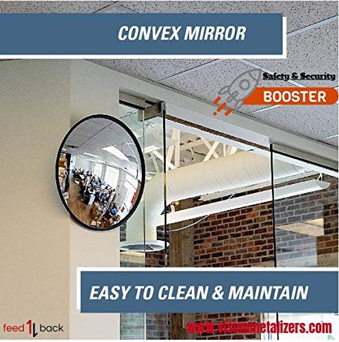 18" Outdoor Acrylic Round Convex Mirror, Security Mirror for Retail Stores, Warehouses, Driveways, and Parking Lots, Acrylic Mirror for Blind Spots and High-Traffic Areas