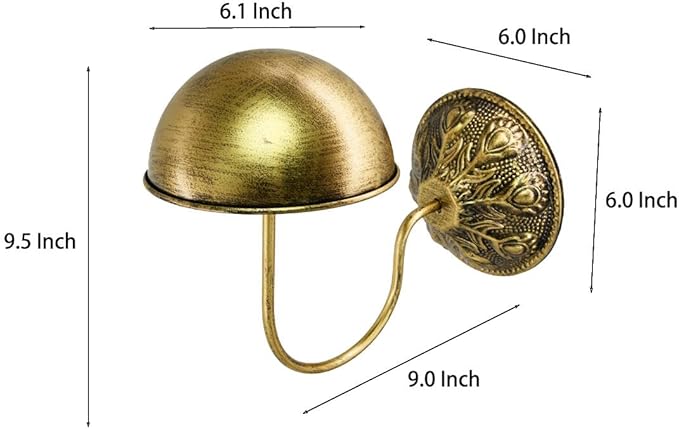 Owlgift Wall Mount Hat Racks Set of 2 - Vintage Gold Iron Hat Holders - Heavy Duty Wall Mounted Display Stand for Baseball Ca