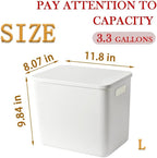 5 pack large plastic White storage bins with Lids, Toy Box Chest with Handle，Organizer Containers Baskets for Baby,Nursery，Sh