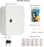 Jssmst Key Lock Box Wall Mount Security Key Storage Box, Locking Key Cabinet Wall Mount with 20 Key Hooks & Tags Key Labels, 