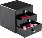iDesign 35360 3-Drawer Plastic Vanity Organizer, Compact Storage Organization Set for Cosmetics, Dental Supplies, Hair Care, 