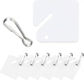KAKAMINA 100 Pcs Key Tags White Plastic Hanging Tags with Metal Snap Hooks, Tags for Slotted Key Cabinets Boxes Lockers Sturd
