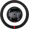 Suede Steering Wheel Cover,Compatible with Land Rover Discovery Range Rover Range Rover Sport Suede Leather Sport Non-Slip Wheel Cover Car Accessories 15.5 16 inch for Man and Women