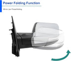 Spec-D Tuning Chrome Power Fold Heated + Puddle + Blind Spot Monitor Left Driver Side Mirror Compatible with 2019-2024 Ram 1500, Left + Right Pair