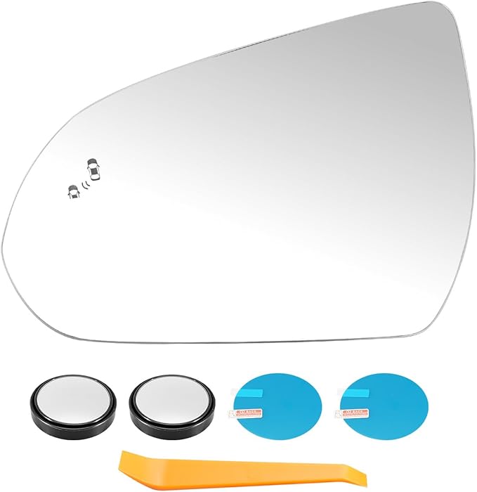 Driver Side Mirror Glass Left Fit for Hyundai Ioniq 2017-2022 Elantra 2017-2019, Blind Spot Detection and Heated Mirror Glass