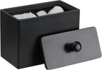 Luxspire Cotton Swab Holder, Qtip Holder Dispenser with Lid, 2 Compartments Cotton Ball Organizer, Bathroom Container, Q Tip 