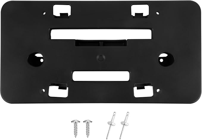 Front Bumper License Plate Frame Bracket Compatible with Chevy Malibu 2019-2024, Black License Frame Holder Mounting Kit, Rep