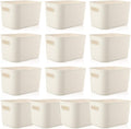 Zopeal Plastic Storage Bins 10 Pcs White Pantry Organizer Bins Small Baskets Storage Containers for Home Kitchen (10 x 7 x 6 