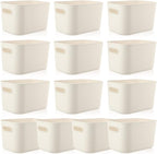 Zopeal Plastic Storage Bins 10 Pcs White Pantry Organizer Bins Small Baskets Storage Containers for Home Kitchen (10 x 7 x 6 