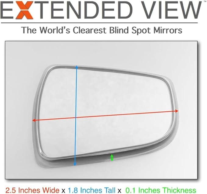 Blind Spot Mirrors- Compatible with Tesla Model 3 Extended View (Model X) - 2 Piece Set (Left & Right)