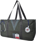 NGIL Extra Large Utility Tote Reusable Grocery Bag Oversized Collapsible for Groceries, Storage, Picnic, Beach (Nurse Life-gray)