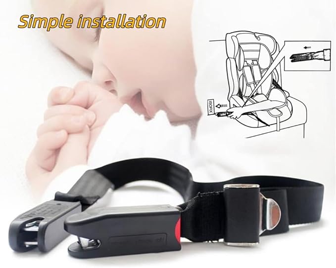 Strap Pads Compatible with 1 Pcs Universal ISOFIX Kids Seat Car Fixing Straps Covers with Latch Interface Accessory Cover Set (Black)