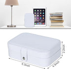 Hatori Travel Jewelry Box, PU Leather Small Jewelry Organizer for Women Girls, Portable Mini Travel Case Display Storage Hold