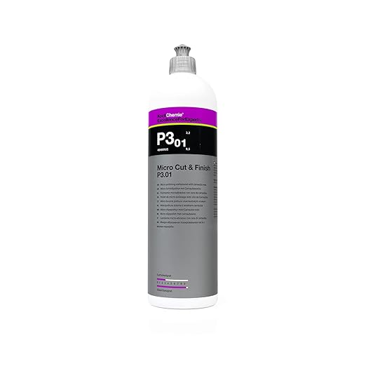 Koch-Chemie - Micro Cut & Finish Polishing Compound with Carnauba Wax - Permanent Removal of Holograms, Fine Scratches & Sanding Marks; Long Term Sealing; Non-Fugitive Silicones (1 Liter)