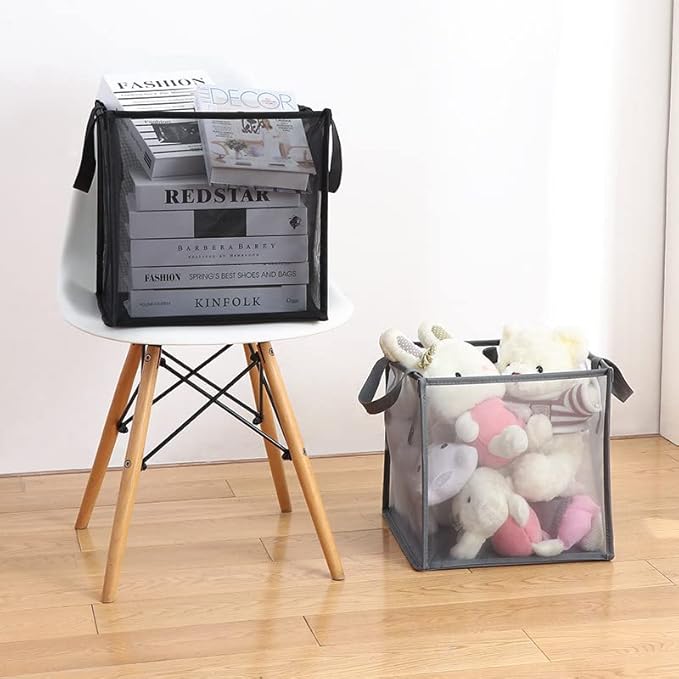 SOUJOY 4 Pack Popup Laundry Hamper, Collapsible Mesh Laundry Baskets with Handles, Foldable Clothes Hamper, Easy to Open, Por