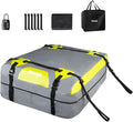 WELKIN Heavy Duty Rooftop Cargo Carrier Bag - 15 Cubic Waterproof Car Roof Bag for All Vehicles with/Without Rack - Includes Anti-Slip Mat, 6 Door Hooks, TSA Lock & Storage Bag - Reinforced Straps