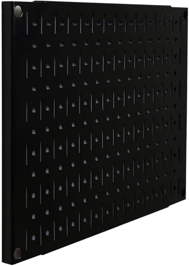 Wall Control Pegboard Wall Organizer Tiles Modular Black Metal Pegboard Tiling Set - Four 12-Inch Tall x 16-Inch Wide Peg Boa
