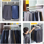Extendable Clothes Rail, Adjustable Steel Wardrobe Rod, Pull-Out Closet Organizer for Coats & Trousers, Space-Saving 30-80 cm