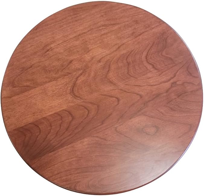 Wooden Lazy Susan Turntable - Solid Wood Organizer for Table Top/Counter Top - 360 Rotating Swivel (22", Cherry Wood, Washing