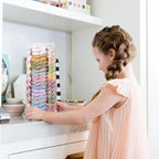 POVETIRE Bow Holder for Girls Hair Bows,Pink Hair Bow Organizer, Hair Clips Stand Hair Accessories Rack Display Decors Baby N