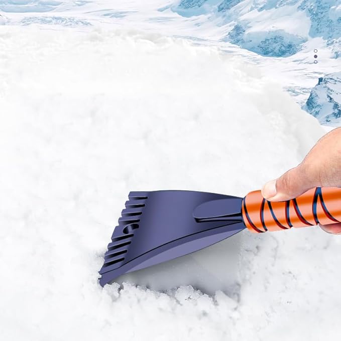 Snow Brush & Ice Scraper for Car, Heavy-Duty Extendable Winter Snow Removal Tool with Soft Bristle Brush, Ergonomic Foam Grip, Durable Ice Scraper – for Cars, SUVs & Trucks (Orange)