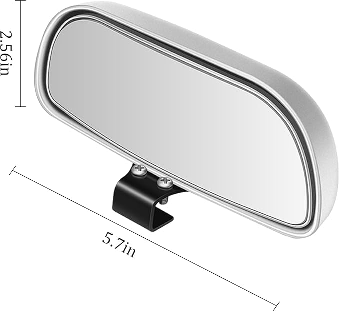 Mandark 2PCS Car Blind Spot Mirror, Rectangle HD Glass Convex Vehicle Rearview Mirror, Wide Angle Adjustible Auto Exterior Blindspot Side View Mirror, Universal for SUV, Sedan, Truck (Silver)