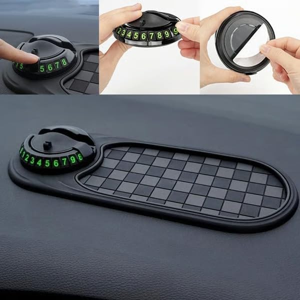 Sakerplus Multifunctional Car Anti-Slip Mat, Rotatable Anti Skid Car Dashboard Pad,Auto Phone Holder-Universal Non-Slip Car M