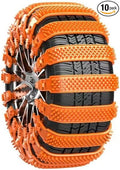2025SCHAIN-OR Universal Heavy Duty Anti-Skid Snow Tire Chains, 10Pack Reusable TPU Non-Slip Zip Tie Tires Chain, Compatible w
