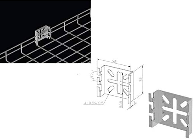 Kable Kontrol Spider Bracket – Wall Support Brackets - Wire Mesh Tray Cable Management Rack Cable Basket, Zinc Plated Steel N