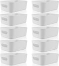 Zopeal Plastic Storage Bins 10 Pcs Gray Pantry Organizer Bins Small Baskets Storage Containers for Home Kitchen (8 x 5.7 x 3 