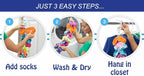 Sock Laundry Solution for Washing Drying & Storing Socks in Pairs, Clip & Hold Socks in Washer Dryer & Closet 2-Pack