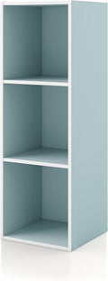 Homes: Inside + Out Apexa 3-Cube Storage Organizer Shelves, Stackable Wood Bookcase Fits Cubby Bins for Organization, Dorm Te