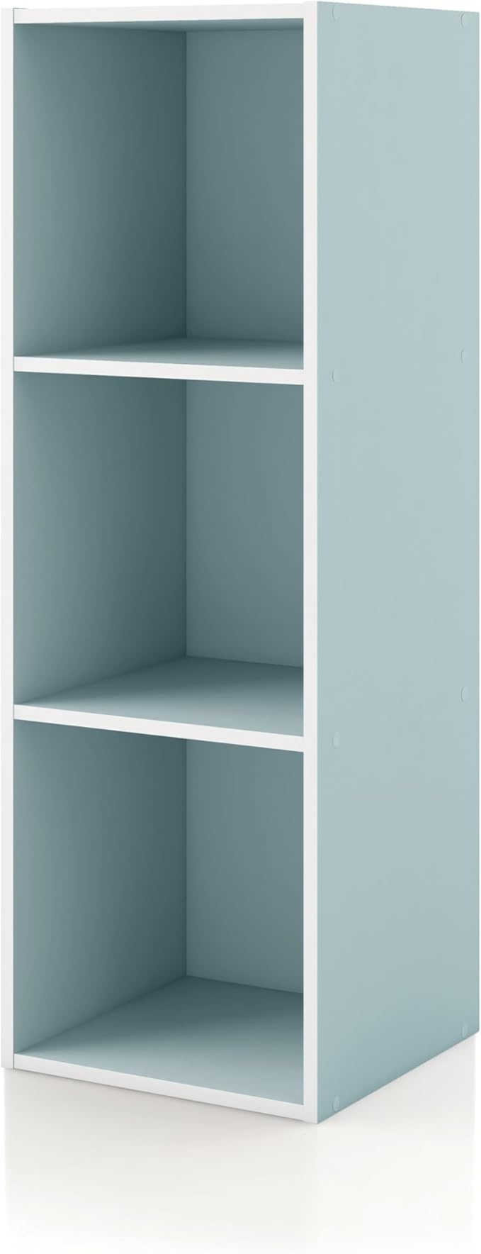 Homes: Inside + Out Apexa 3-Cube Storage Organizer Shelves, Stackable Wood Bookcase Fits Cubby Bins for Organization, Dorm Te