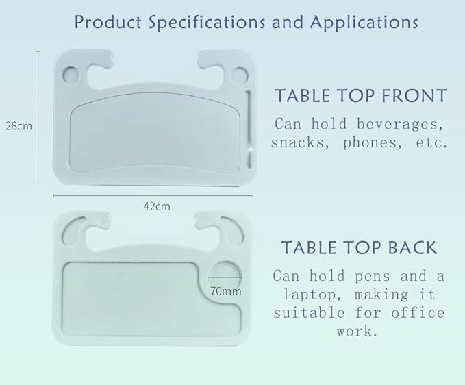 Car Steering Wheel Desk for Laptop,Multipurpose Travel Car Accessories, Car Seat Stand Trays for Eating, Multipurpose Travel Car Accessories (Grey)