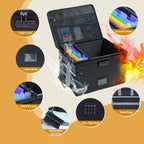 File Box with Hanging Folders Important Fireproof Document Organizer with Lock Collapsible Portable File Box with Handle for 