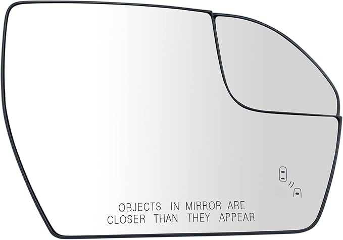 TRQ Passenger Side Mirror Glass Heated Blind Spot Spotter Compatible with 2018 Ford Expedition 2018 Lincoln Navigator