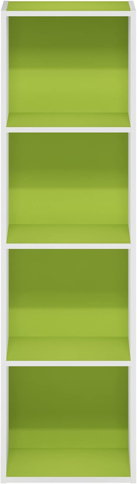 Furinno PASIR Book Shelf, 4-Tier Modern Bookshelf, Open Shelves Bookcase 9 x 12 x 42, Easy Assembly, for Living Room, Bedroom