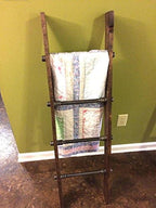 Rustic Industrial Pipe and Wood Blanket Ladder - Wood Quilt Ladder - Rustic Quilt Blanket Ladder - Pipe Decor Blanket Ladder