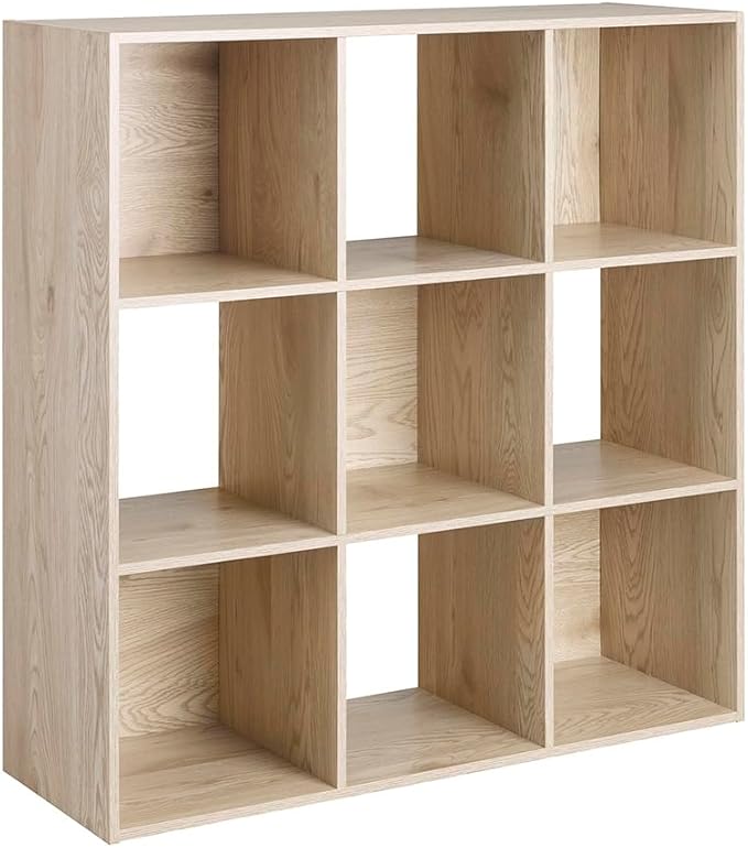 Whitmor 9 Cube Storage Organizer, Open Storage Display Bookshelf, Storage Cabinet for Living Room, Bedroom, Home, Office, Whi