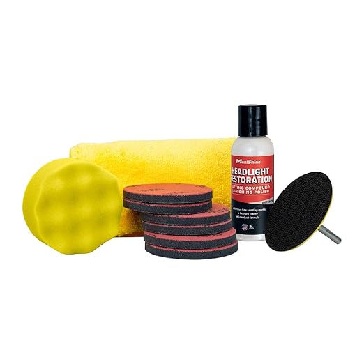 Maxshine Headlight Restoration Kit (MHL01) – Restores Headlight Clarity, Removes Oxidation, Yellowing, and Scratches – Improv