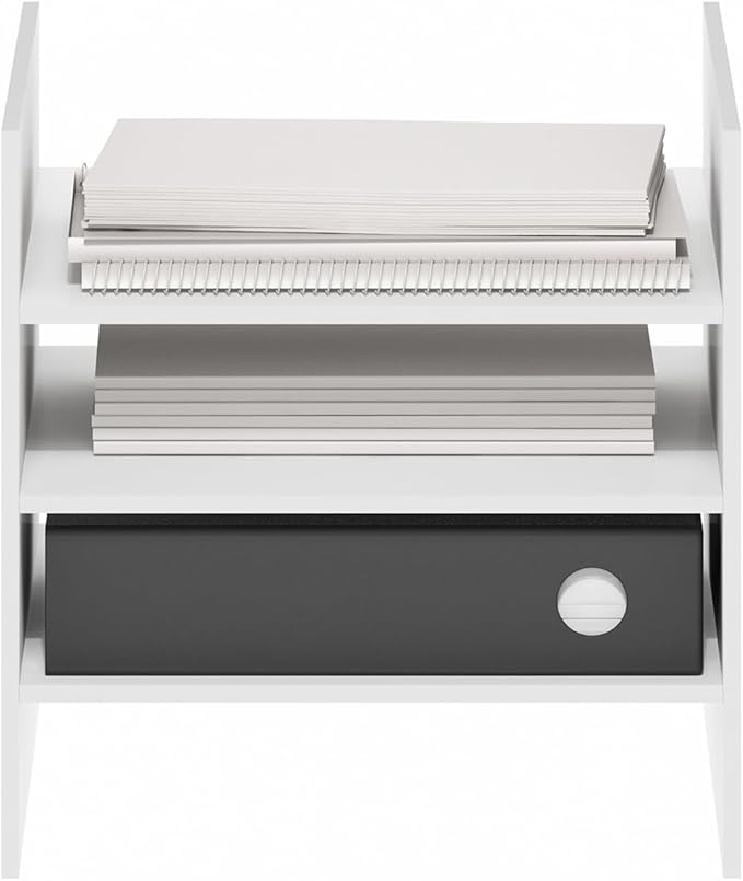 Furinno Cubicle Cube Insert, 3-Shelf Cube Organizer, Fits into Furinno Extra Thick Cubes, for Organizers and Storage, White (