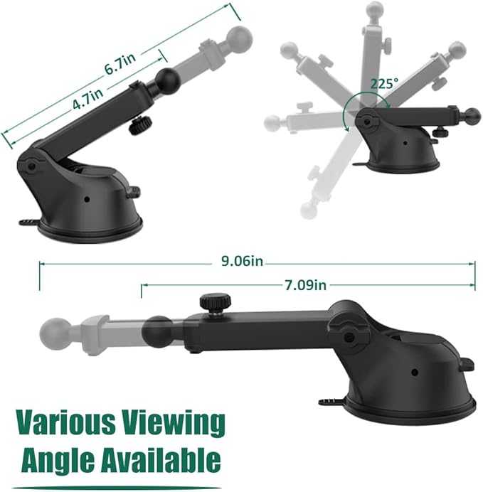 Car Dashboard Tablet Mount for 4-13" iPad Phone, Cuxwill Dash Windshield Tablet Telescopic Holder with Strong Suction Cup for iPad Pro 12.9 10.5 9.7, iPad Air Mini, Samsung Tab, Kindle Fire HD, iPhone